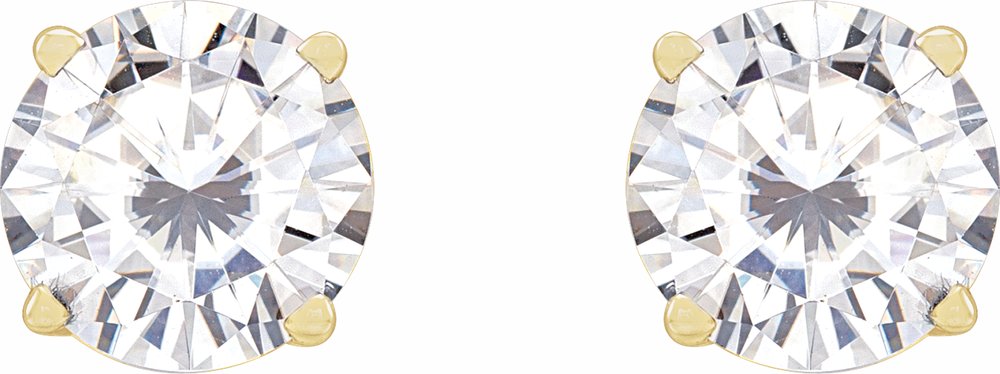 14K Yellow 6.5 mm Stuller Lab-Grown Moissanite Stud Earrings