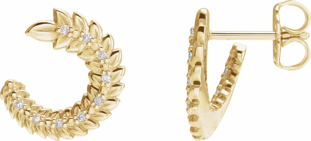 14K Yellow Gold .07 CTW Natural Diamond Front-Back Hoop Earrings