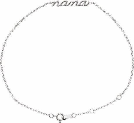 Sterling Silver Lowercase Script Nana Bracelet