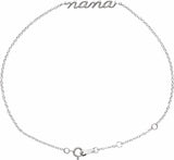 Sterling Silver Lowercase Script Nana Bracelet