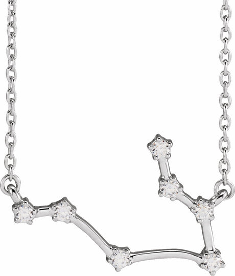 14K White 1/6 CTW Natural Diamond Gemini 16-18" Necklace