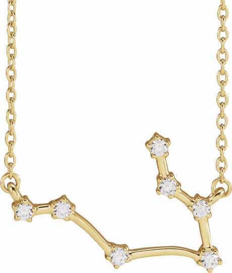 14K Yellow 1/6 CTW Natural Diamond Gemini 16-18" Necklace