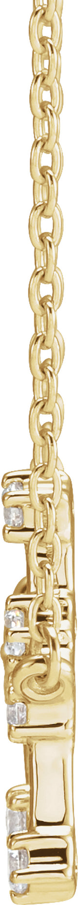 14K Yellow 1/6 CTW Natural Diamond Gemini 16-18" Necklace