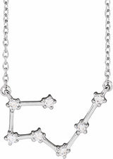 14K White Gold 1/6 CTW Natural Diamond Taurus 16-18" Necklace