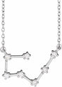 14K White Gold 1/6 CTW Natural Diamond Taurus 16-18" Necklace