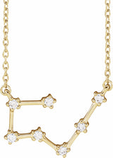 14K Yellow 1/6 CTW Natural Diamond Taurus 16-18" Necklace