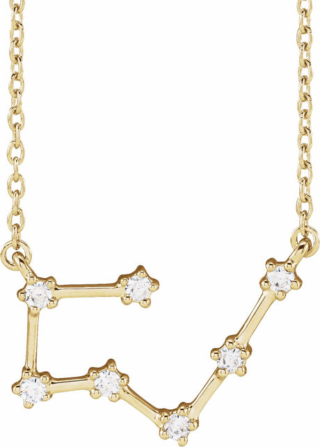 14K Yellow Gold 1/6 CTW Natural Diamond Taurus 16-18" Necklace