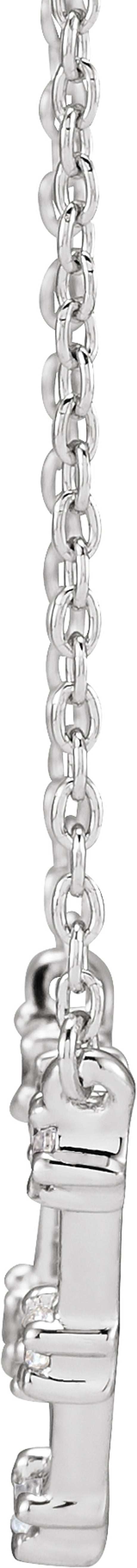 14K White Gold 1/6 CTW Natural Diamond Taurus 16-18" Necklace