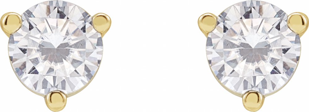 14K Yellow 2.5 mm Round Stuller Lab-Grown Moissanite™ Earrings