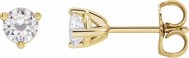 14K Yellow 2.5 mm Round Stuller Lab-Grown Moissanite™ Earrings