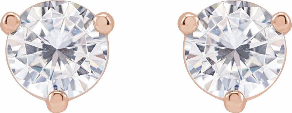 14K Rose 5 mm Round Stuller Lab-Grown Moissanite™ Earrings