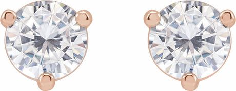 14K Rose Gold 5 mm Round Stuller Lab-Grown Moissanite™ Earrings