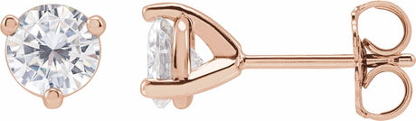14K Rose 5 mm Round Stuller Lab-Grown Moissanite™ Earrings