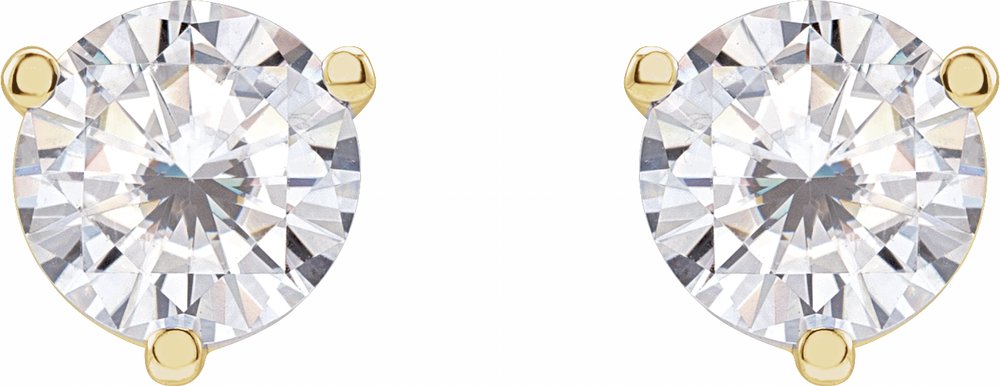 14K Yellow 6.5 mm Round Stuller Lab-Grown Moissanite™ Earrings