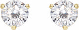 14K Yellow 6.5 mm Round Stuller Lab-Grown Moissanite™ Earrings
