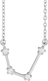 14K White Gold 1/10 CTW Natural Diamond Aquarius 16-18" Necklace