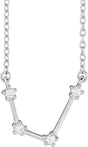 14K White Gold 1/10 CTW Natural Diamond Aquarius 16-18" Necklace