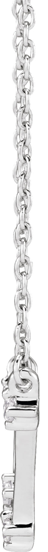 14K White Gold 1/10 CTW Natural Diamond Aquarius 16-18" Necklace