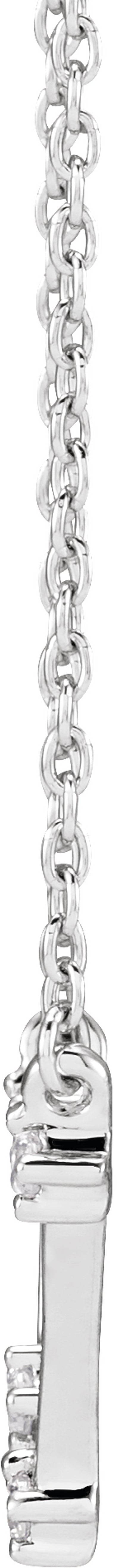 14K White Gold 1/10 CTW Natural Diamond Aquarius 16-18" Necklace