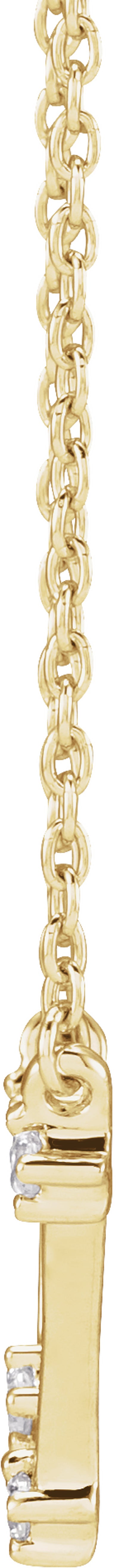 14K Yellow Gold 1/10 CTW Natural Diamond Aquarius 16-18" Necklace