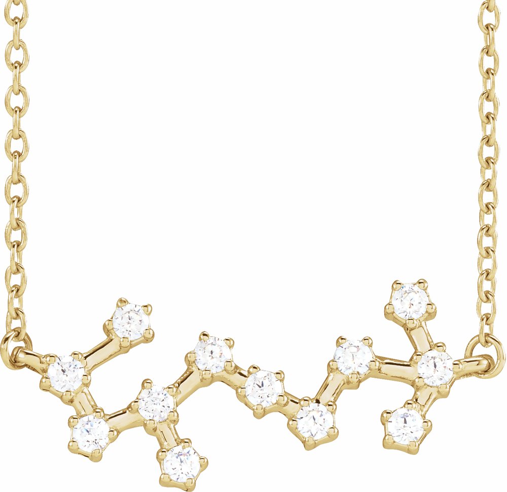 14K Yellow 1/4 CTW Natural Diamond Scorpio 16-18" Necklace