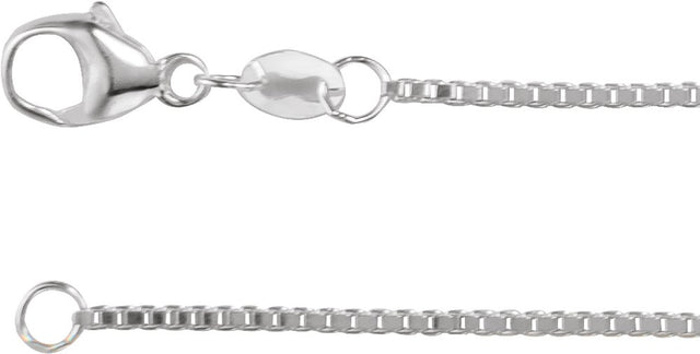 Sterling Silver 1 mm Diamond-Cut Box 18" Chain