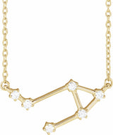 14K Yellow 1/8 CTW Natural Diamond Libra 16-18" Necklace