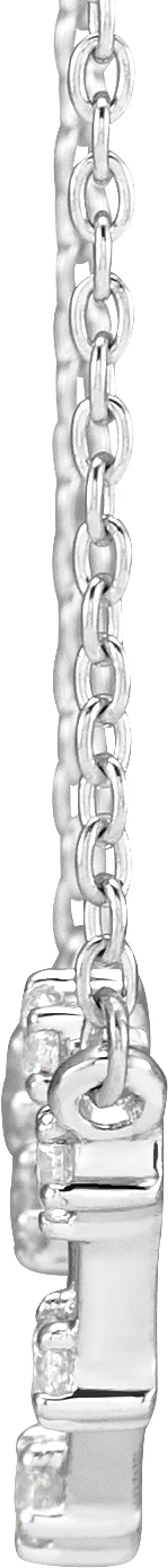 14K White 1/8 CTW Natural Diamond Libra 16-18" Necklace