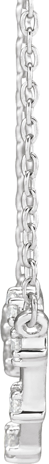 14K White 1/8 CTW Natural Diamond Libra 16-18" Necklace