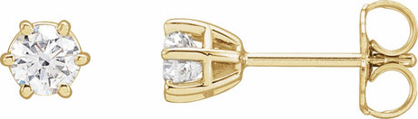 14K Yellow Gold 1/2 CTW Natural Diamond Stud Earrings