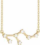 14K Yellow Gold 1/6 CTW Natural Diamond Leo 16-18" Necklace
