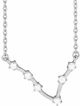 14K White 1/8 CTW Natural Diamond Pisces 16-18" Necklace