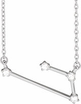 14K White .08 CTW Natural Diamond Aries 16-18" Necklace
