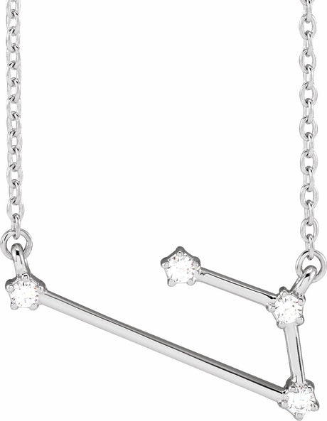 14K White .08 CTW Natural Diamond Aries 16-18" Necklace