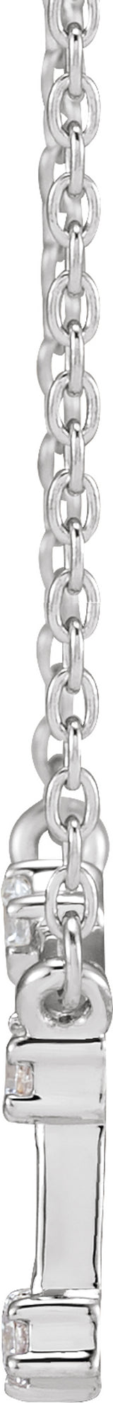 14K White .08 CTW Natural Diamond Aries 16-18" Necklace