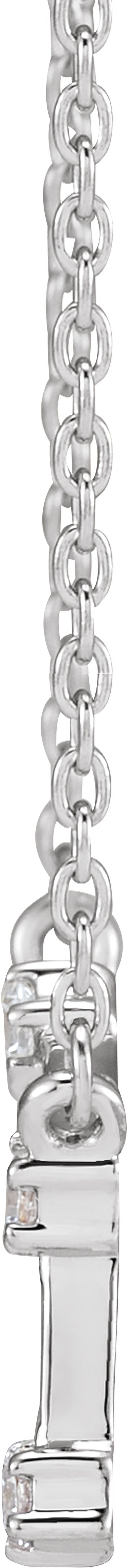 14K White .08 CTW Natural Diamond Aries 16-18" Necklace