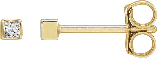 14K Yellow Gold .05 CTW Natural Diamond Bezel-Set Earrings