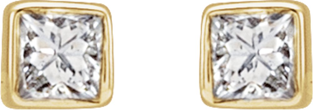 14K Yellow Gold .05 CTW Natural Diamond Bezel-Set Earrings