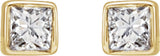 14K Yellow Gold .05 CTW Natural Diamond Bezel-Set Earrings