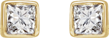 14K Yellow Gold .05 CTW Natural Diamond Bezel-Set Earrings