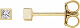 14K Yellow .07 CTW Natural Diamond Bezel-Set Earrings