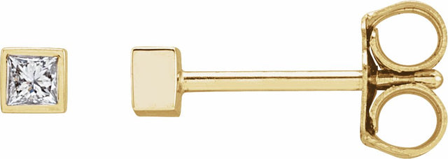 14K Yellow .07 CTW Natural Diamond Bezel-Set Earrings