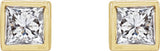 14K Yellow .07 CTW Natural Diamond Bezel-Set Earrings