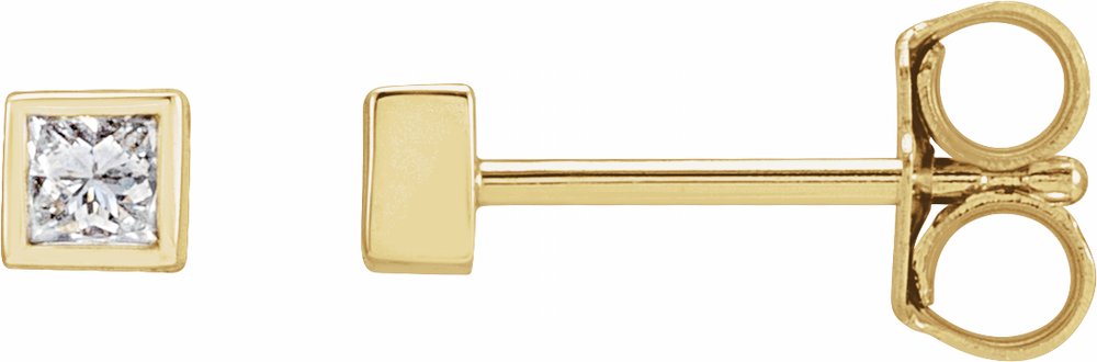 14K Yellow 1/6 CTW Natural Diamond Bezel-Set Earrings