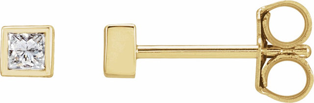 14K Yellow 1/6 CTW Lab-Grown Diamond Bezel Earrings