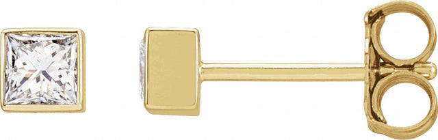 14K Yellow Gold 5/8 CTW Lab-Grown Diamond Bezel-Set Earrings