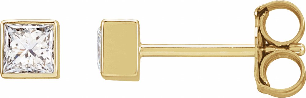 14K Yellow 1/5 CTW Lab-Grown Diamond Bezel-Set Earrings