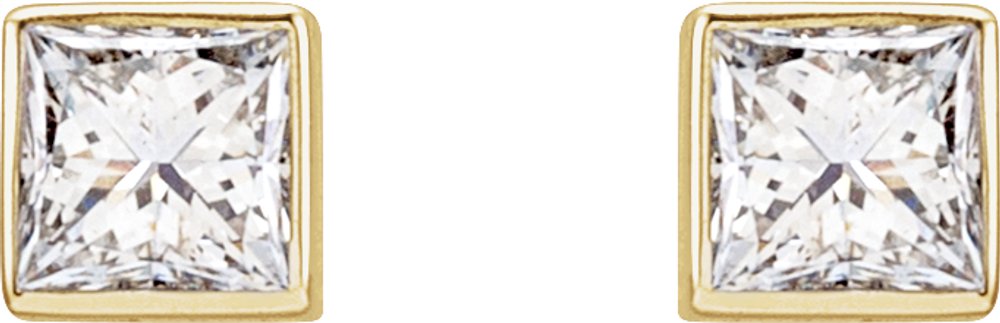 14K Yellow Gold 5/8 CTW Lab-Grown Diamond Bezel-Set Earrings