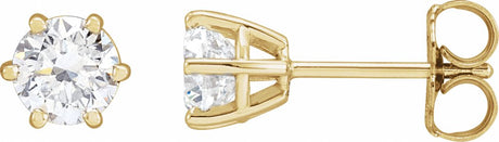 14K Yellow Gold 1 CTW Lab-Grown Diamond Earrings