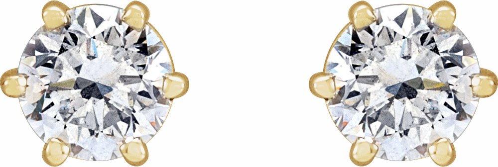 14K Yellow Gold 1 CTW Lab-Grown Diamond Earrings